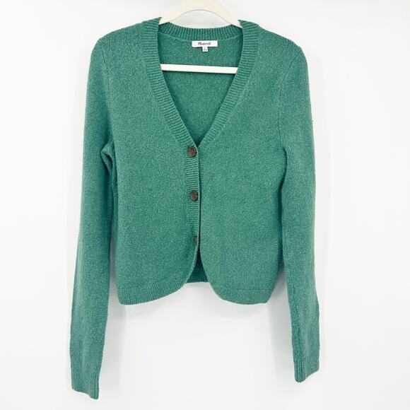 Madewell Womens Haskell Wool Blend Crop Cardigan Sweater Coziest Textured Yarn S - Picture 3 of 9